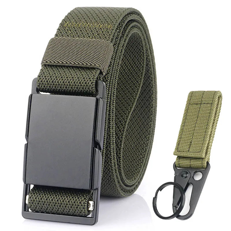 Unisex-Gürtel mit Magnetverschluss 34mm Breite Braun für Jeans Freizeit Alltagsbegleiter
