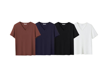 Damen Kurzarm-T-Shirts mit V-Ausschnitt und Sonnenschutz für kühles Gefühl