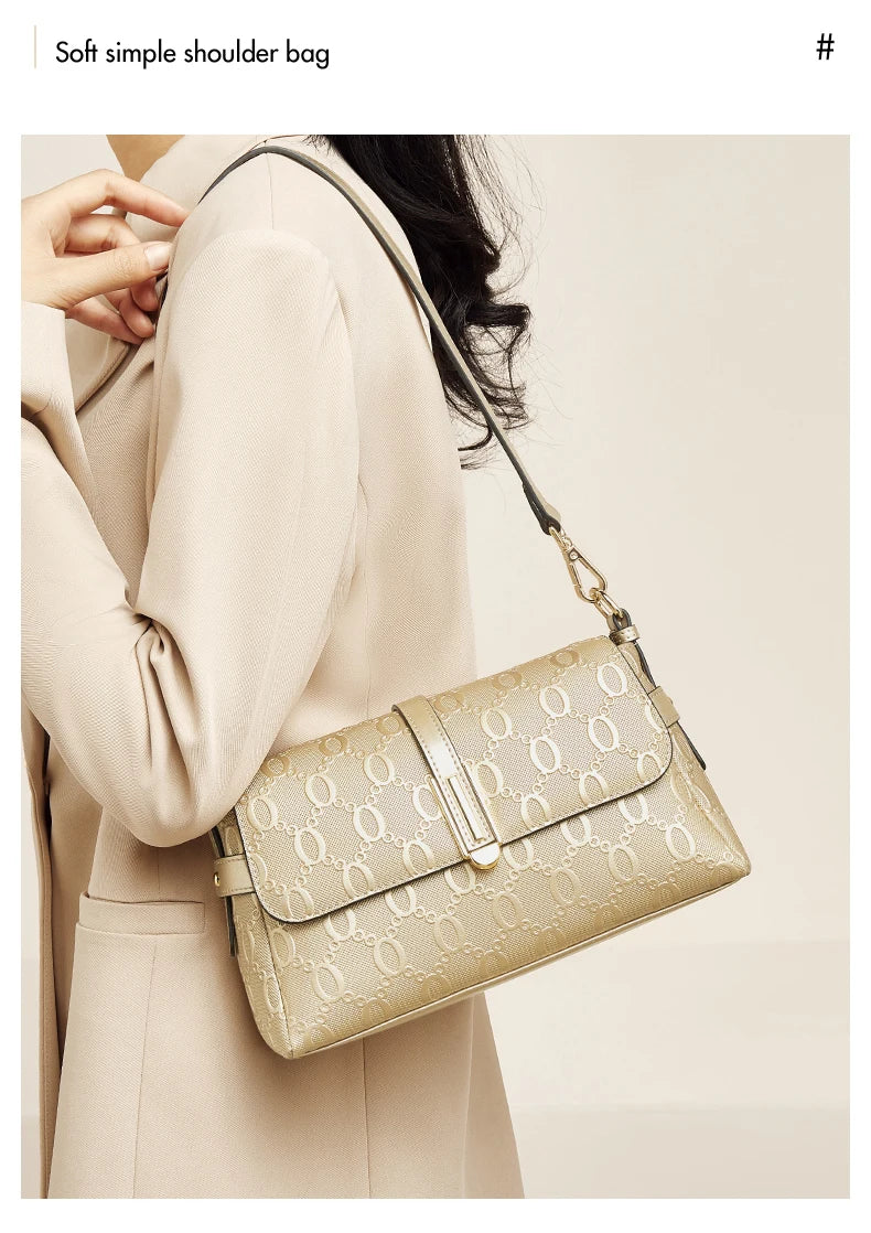 Damen Schultertasche aus Split Leather Crossbody Fashion Messenger Bag