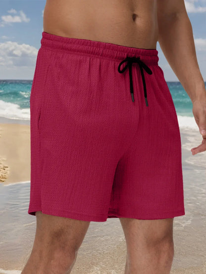 Leichte Herren-Sportshorts aus Eisseide – lockere, knielange Sommerhose in Schwarz