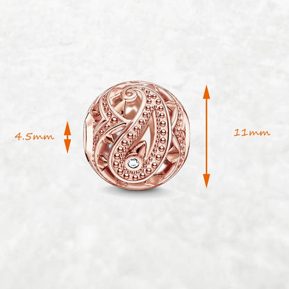 Damen-Charm-Anhänger Roségold Perlen Wassertropfen aus Sterlingsilber