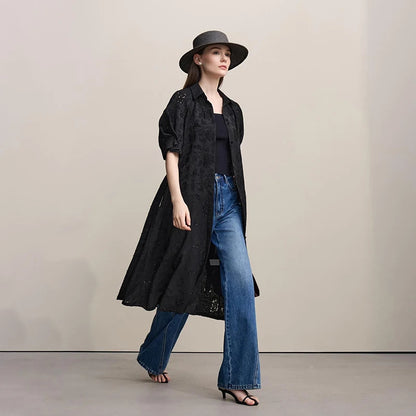 Elegant A-Linien Kleid Mit Stickerei Und Gürtel Für Damen