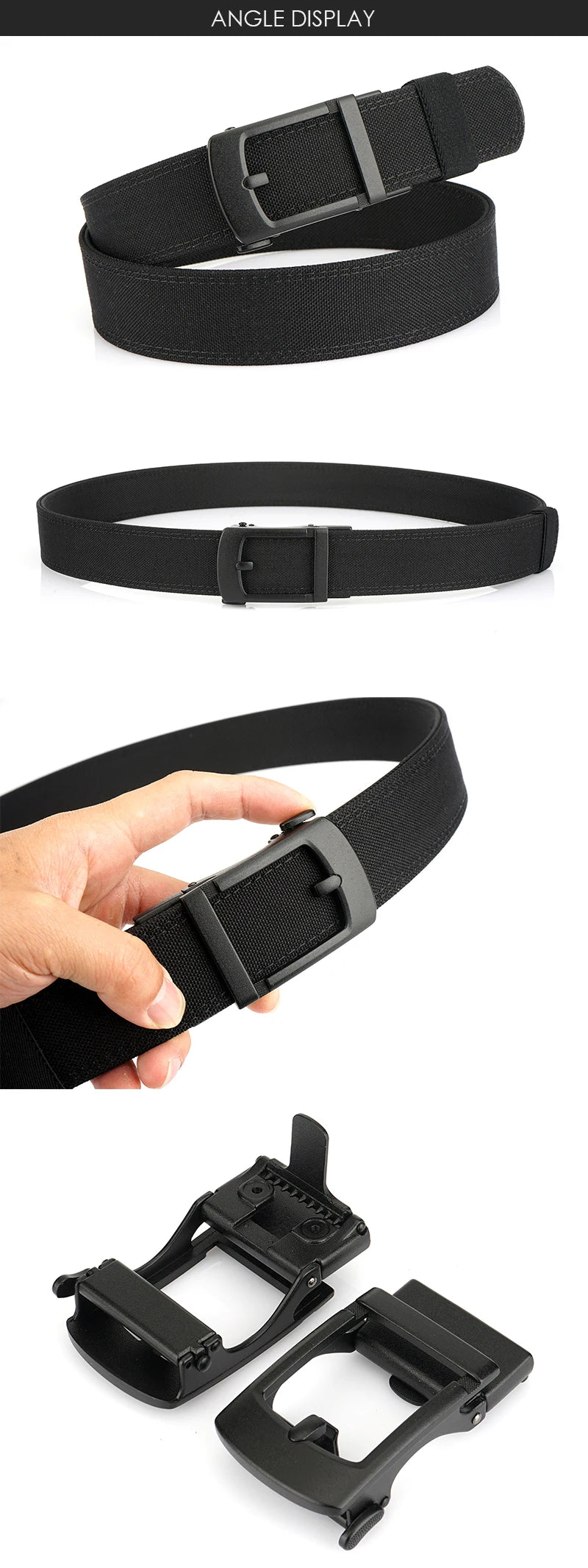 VATLY EDC Casual Gürtel Herren Nylon Rigid Military Automatik-Schnalle