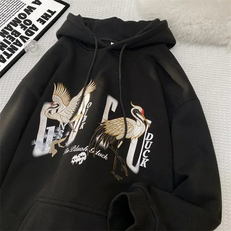 Herren Kapuzenpullover im chinesischen Stil mit Druck und Taschen