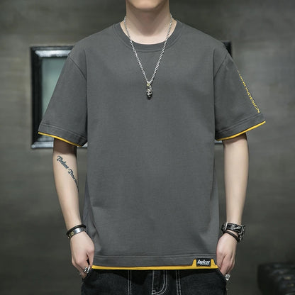 Herren T-Shirt aus 100 Prozent Baumwolle im einfarbigen Hip-Hop-Stil