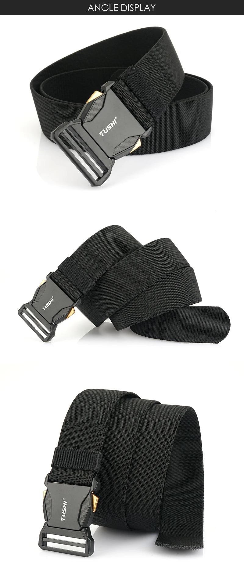 Herren-Taktischer Gürtel aus Nylon mit Elastikband für Outdoor Militärsport Schnellverschluss