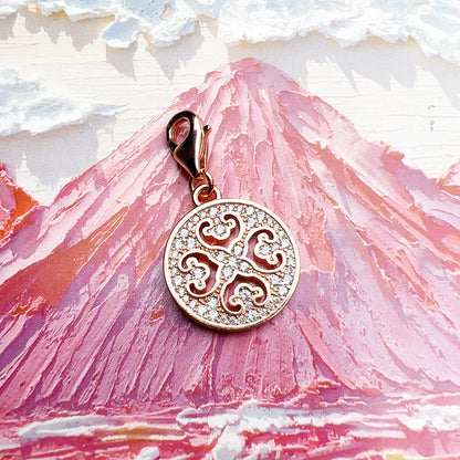 Damen-Charm-Anhänger Roségold Ornament Glück Sommer aus Sterlingsilber