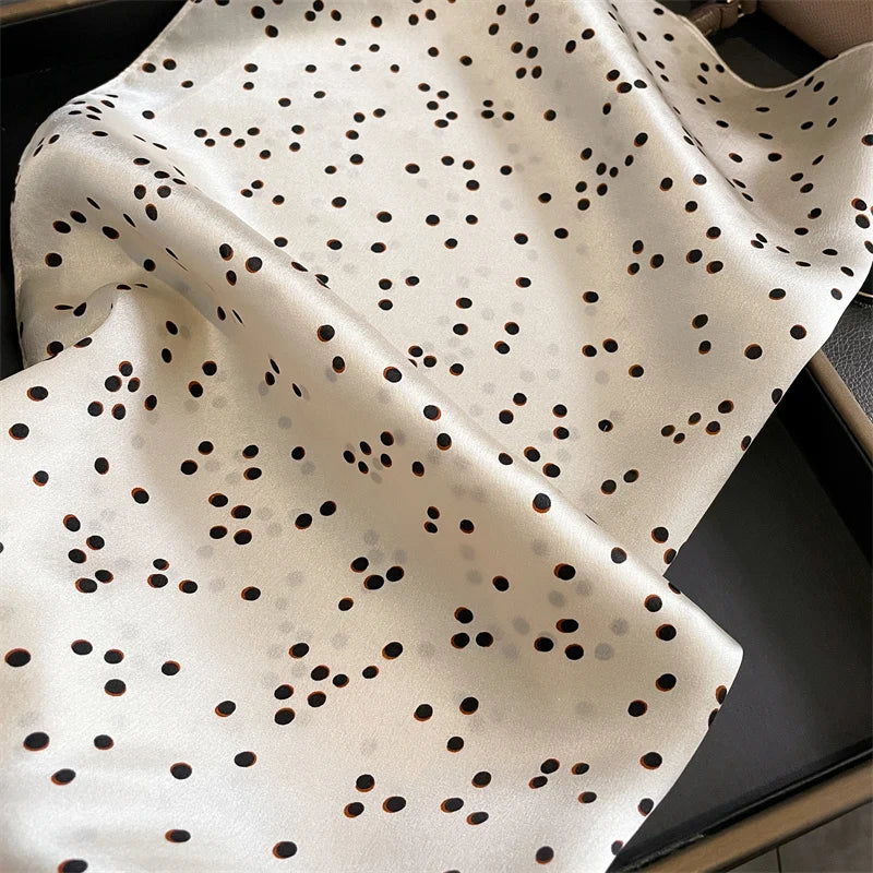Damen Seidenschal 53cm quadratisch Halstuch Haarband Büro Bandana Foulard B