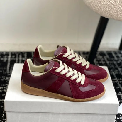 AIYUQI Damen Training Schuhe Leder Metal Toe Cap Flach