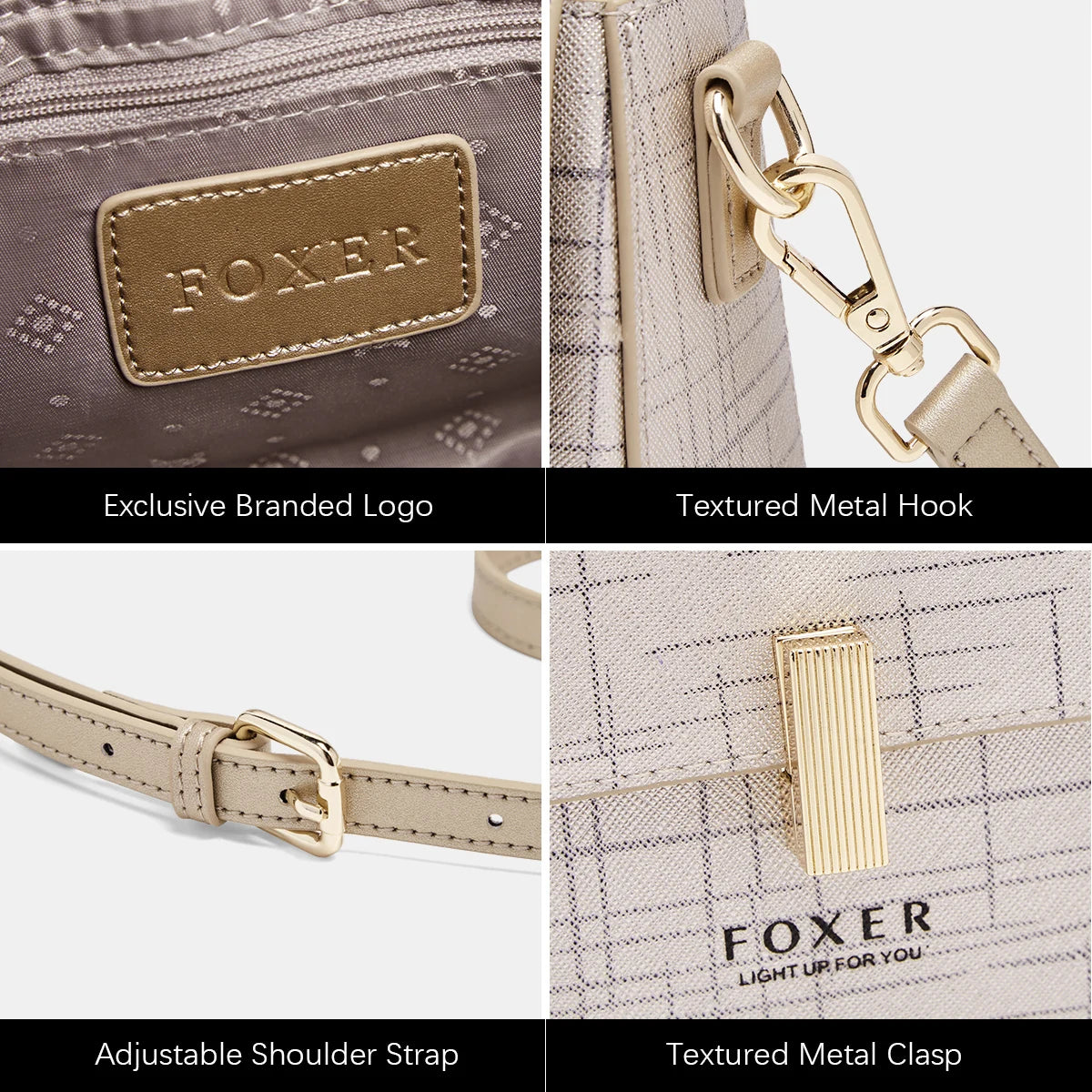Damen Schultertasche aus Split-Leder mit Luxus-Design