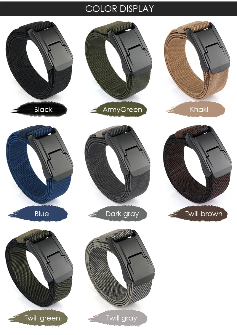 VATLY Elastik-Gürtel Herren Matte Metall-Schnalle Schnellverschluss Tactical Outdoor