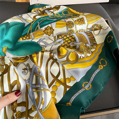 Damen Seidenschal quadratisch 70cm Halstuch Bandana Hijab Pashmina E