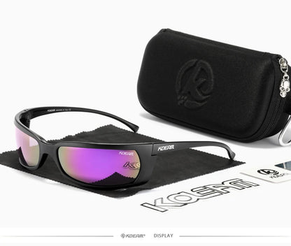 Sonnenbrille Sport UV400 polarisiert leicht Angeln Reißverschlussetui Unisex