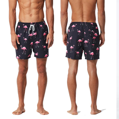 Herren-Badeshorts mit niedrigem Bund und sexy Print – ideal für Gym und Surfen, herausnehmbare Polster, mehrfarbig