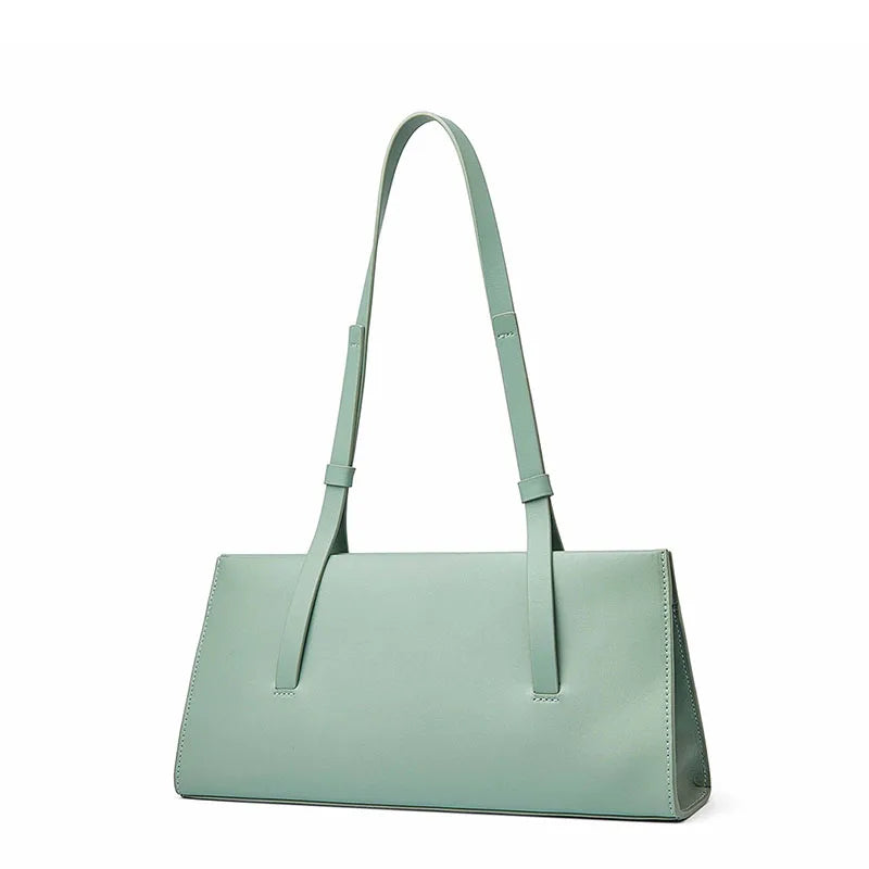Rote Schultertasche Spaltleder In Baguette-Form | Donna-In