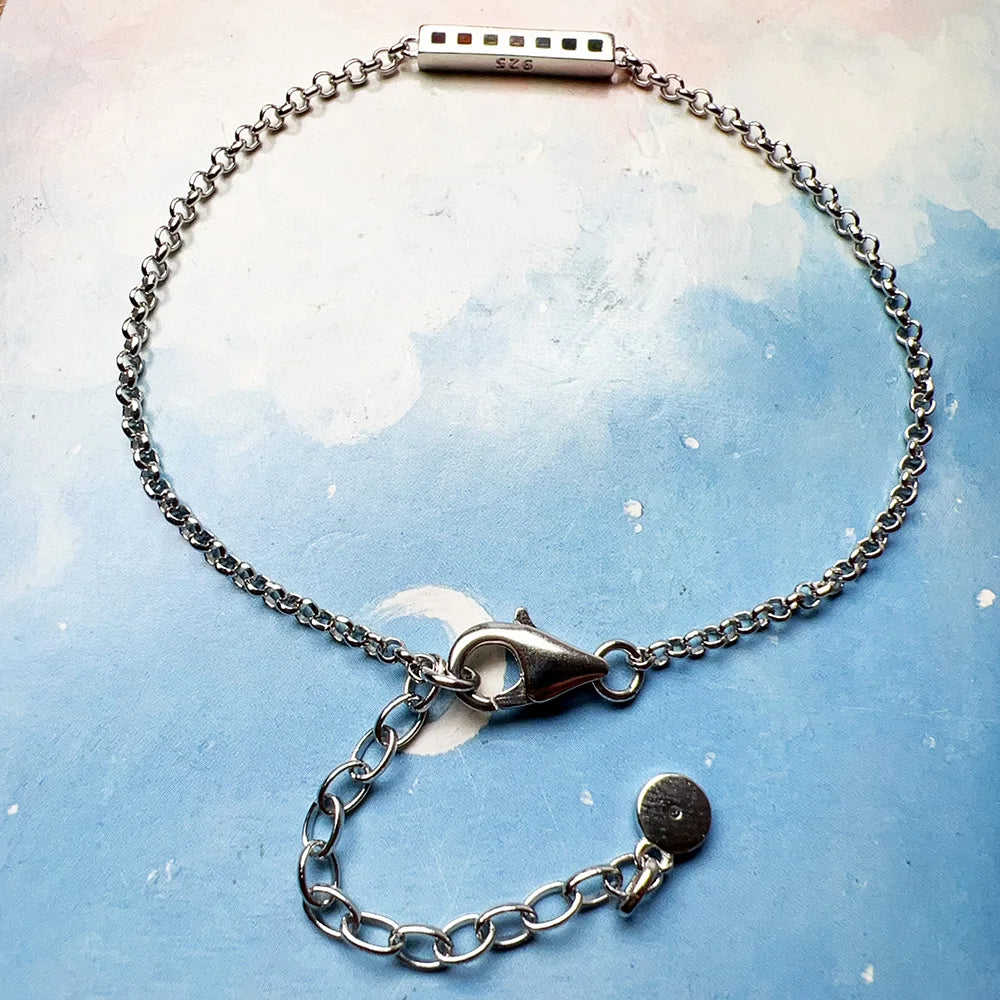 Damen-Armband bunte Steine Böhmen aus Sterlingsilber
