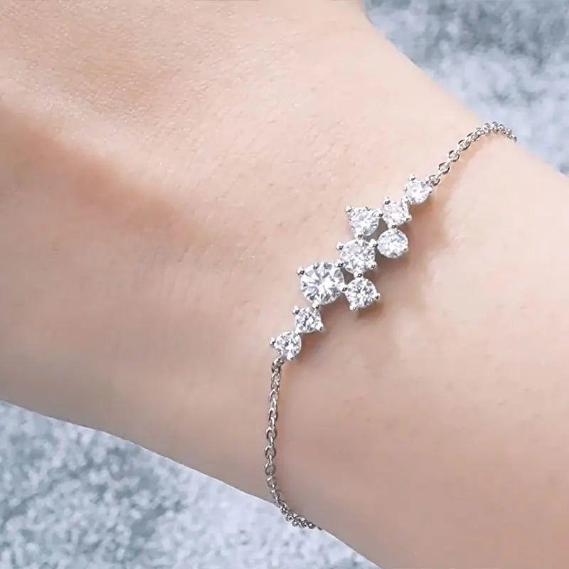 Damen-Armband Cluster mit Moissanit