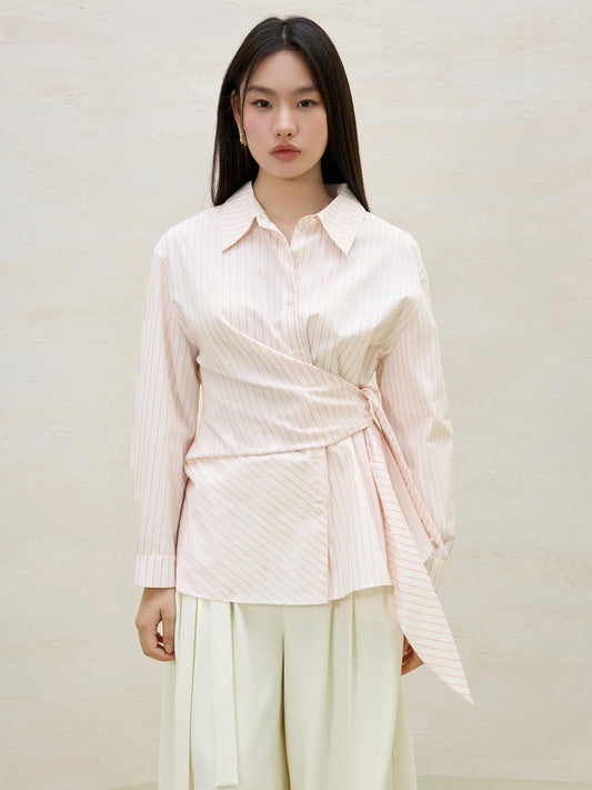 Damen-Raglan-Shirt mit V-Ausschnitt aus atmungsaktivem Baumwollmix – minimalistischer Büro-Chic