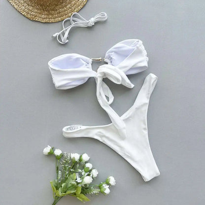 Gestreiftes, sexy Bikini-Set mit Push-up-Effekt – ideal für Strand und Pool