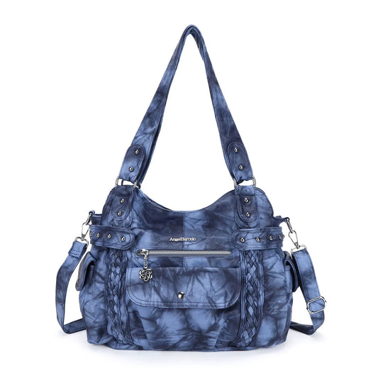 Damen-Schultertasche Mit Großem Stauraum Und Reißverschluss Innenfach Aus Polyester