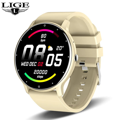 LIGE 2024 Neue Smart Uhr Für Männer Frauen 1,28 "Full Touch Screen Smartwatch Gesundheit Monitor BT Anrufe Smart Uhr weihnachten Strap