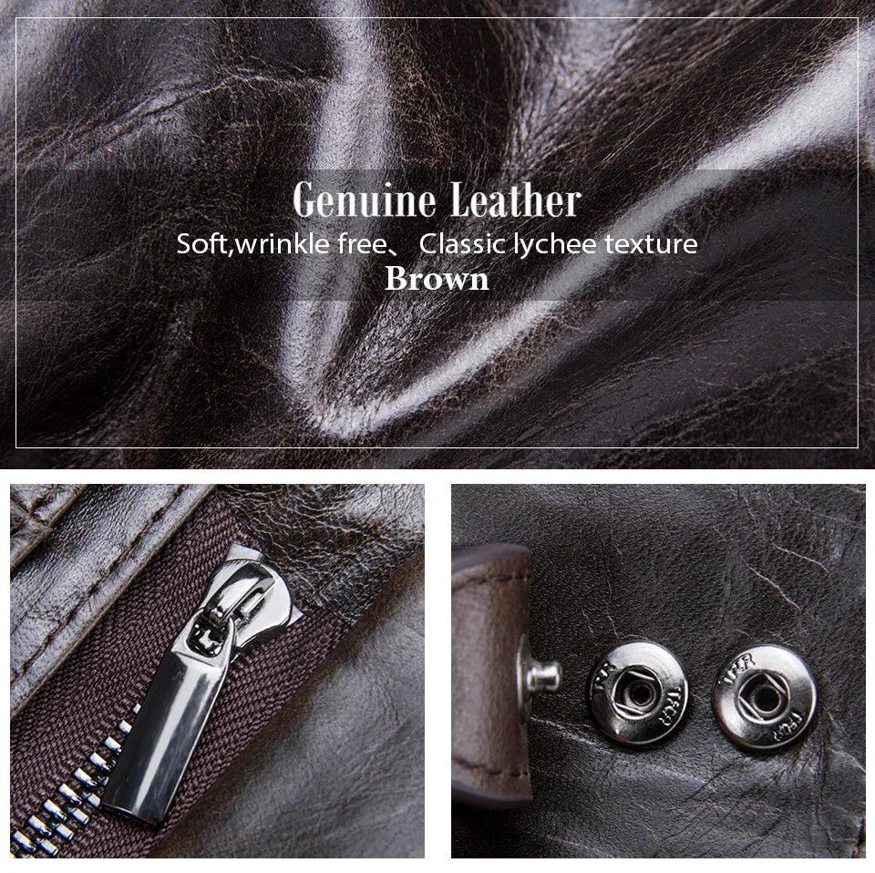 Herren Echtleder Lange Geldbörse Vintage Premium Kartenhalter Geldclip Luxus Reise
