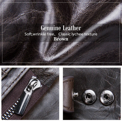 Herren Echtleder Lange Geldbörse Vintage Premium Kartenhalter Geldclip Luxus Reise