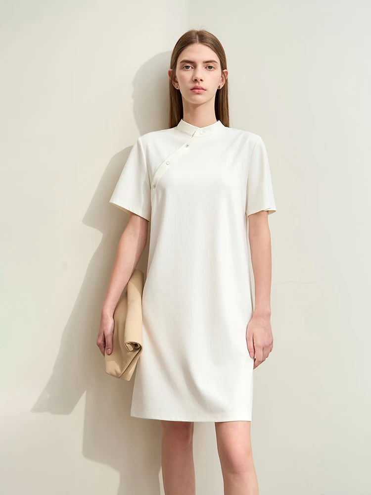 Elegantes Sommerkleid Mit Cheongsam Kragen Und Weitem Schnitt Für Damen