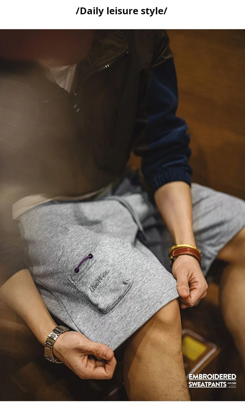 Herren Jogger-Shorts aus atmungsaktivem Material mit elastischer Taille und lockerer Passform