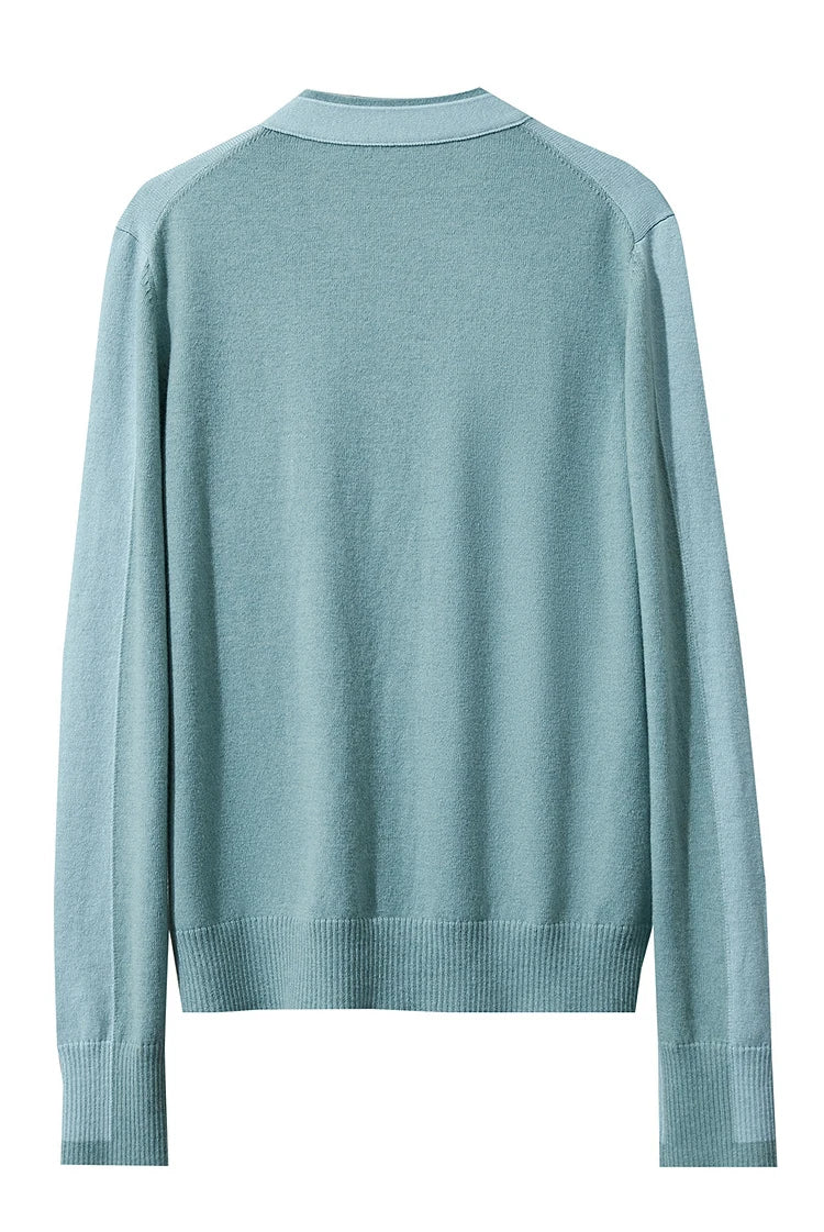 Damen-Strickjacke V-Ausschnitt koreanisch Fake-Zweiteilig Wolle locker Herbst