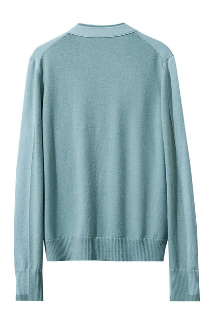 Damen-Strickjacke V-Ausschnitt koreanisch Fake-Zweiteilig Wolle locker Herbst