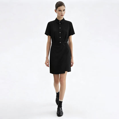 Elegantes Damen Midikleid Mit Reverskragen Und Stretch