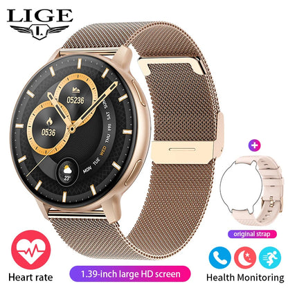 LIGE Neue Smartwatch mit Sprachanruf, 1,39 Zoll HD-Display, Smartwatch, Herzfrequenz-Gesundheitsüberwachung, Sport-Smartwatch für Männer und Frauen 2024