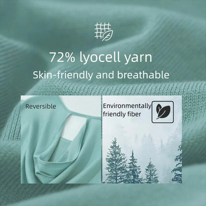 Damen-Rundhalspullover ärmellos Drapierung Cut-Out Lyocell Sommer