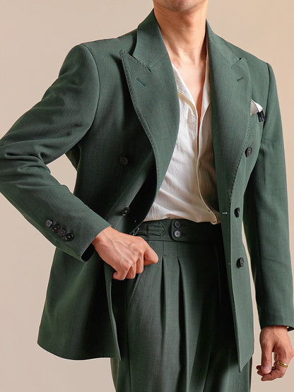 Eleganter Herrenanzug in Slim-Fit mit Blazer, Weste und Hose in Tiefblau – ideal für Hochzeit oder Business.