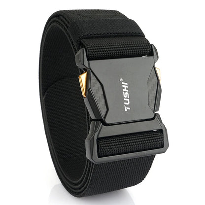 Herren-Taktischer Gürtel aus Nylon mit Elastikband für Outdoor Militärsport Schnellverschluss