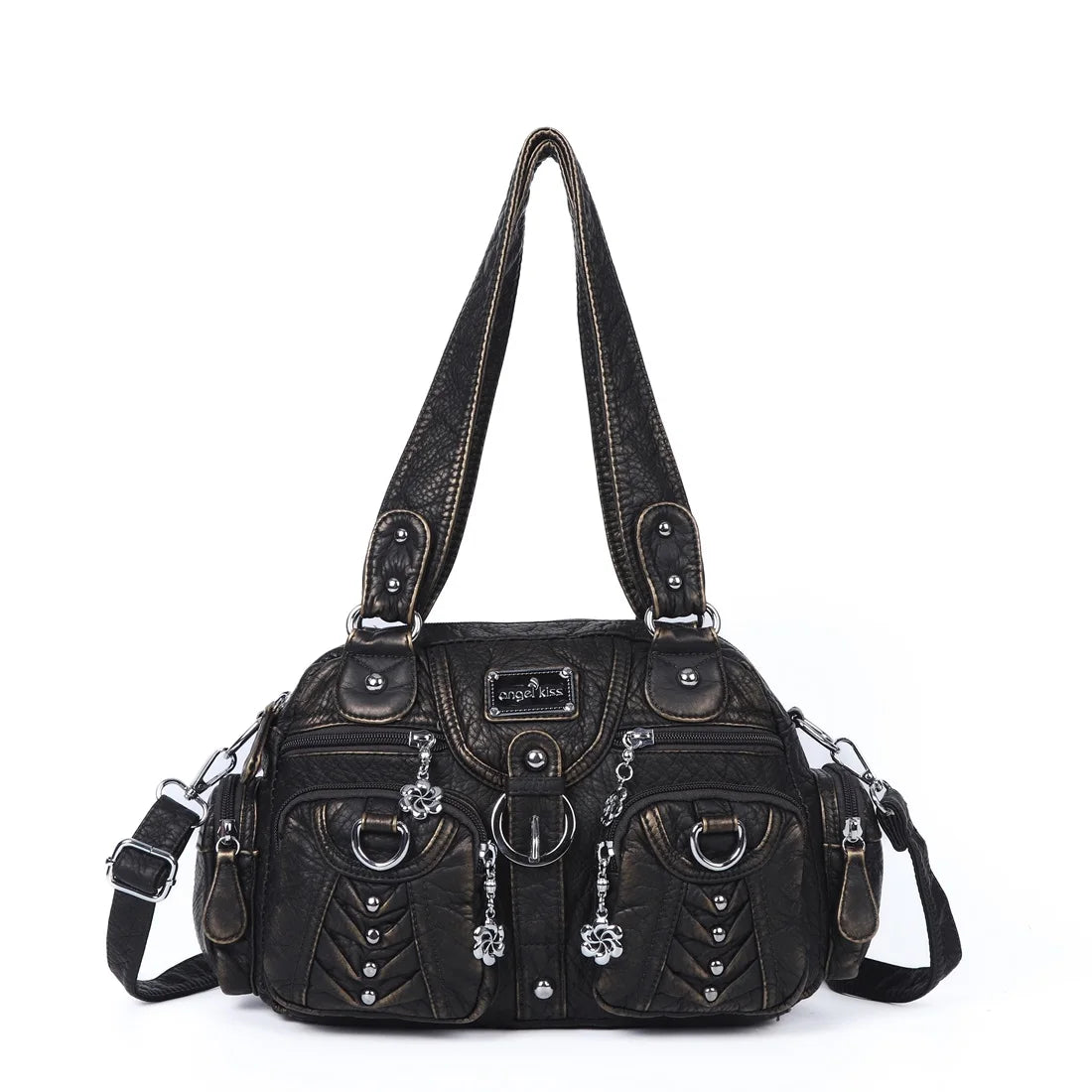 Damen-Satchel-Handtasche Aus PU-Leder Mit Top-Handle Und Mehrfachen Taschen Für Vielseitige Aufbewahrung
