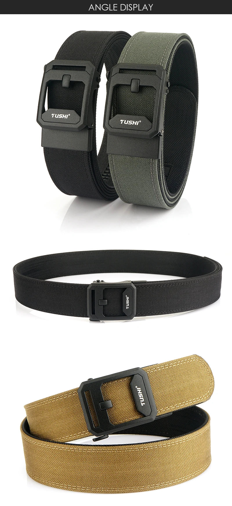 Unisex-Taktischer Gürtel aus 1100D Nylon Breite 4,3 cm mit Metall-Automatik-Schnalle für Militär IPSC Jagd
