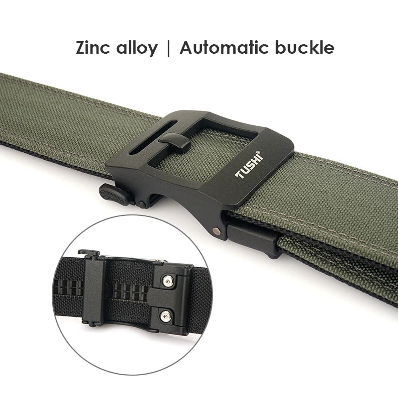Herren Taktischer Gürtel Aus Nylon 1100D Mit Automatik-Schnalle Breite 4,3 cm Robuster Militärischer Alltags-Gürtel Grau