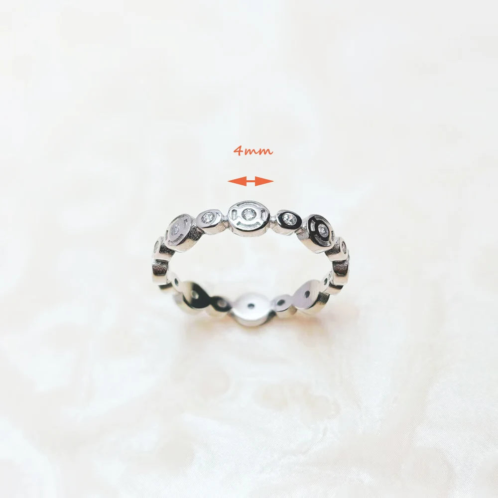Damen-Ring weiße Steine rund elegant aus Sterlingsilber
