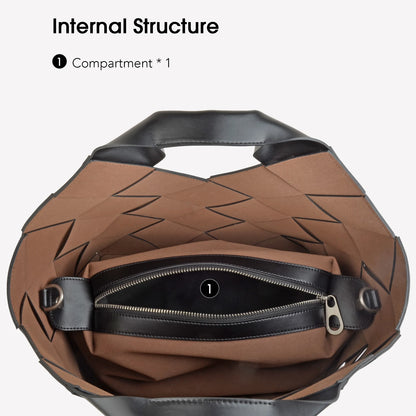 Gewebte Spaltleder Handtasche | Casual Tote Mit Schultergurt