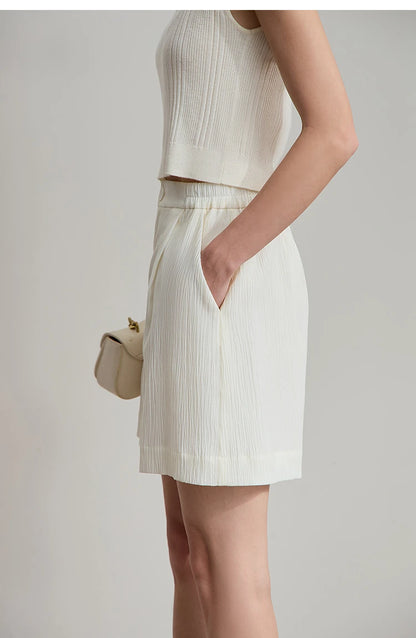 Damen Blazer Shorts aus leichtem Material für den Sommer 2025 mit Taschen