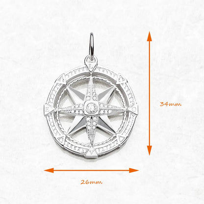 Damen-Charm-Anhänger Rad Stern Glamour trendig aus Sterlingsilber