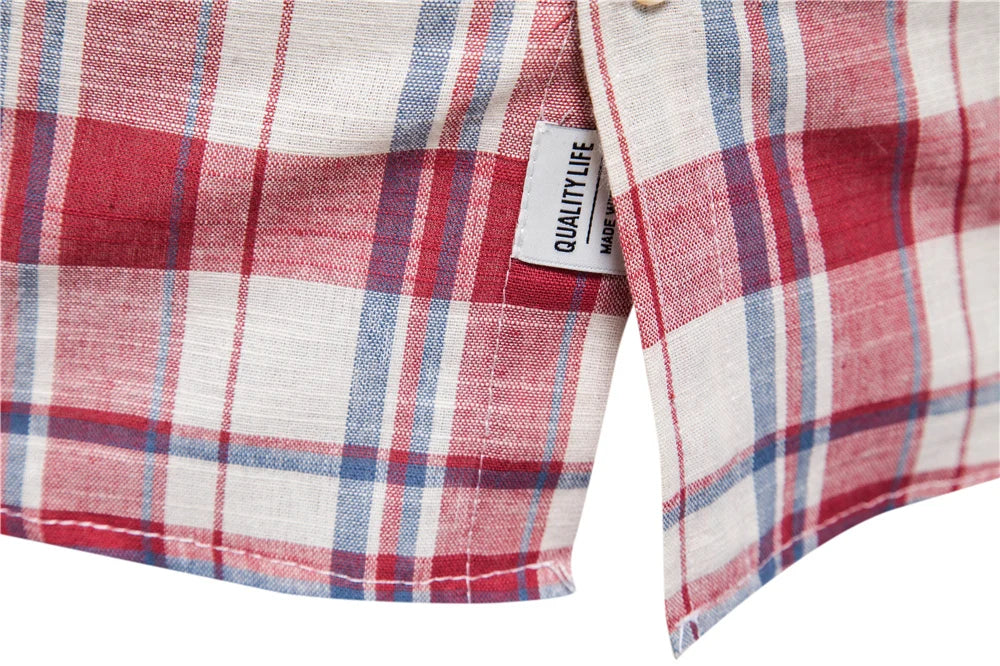 Herren Kurzarm Hemd aus Baumwolle im karierter Design für den Sommer