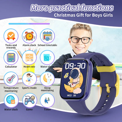 LIGE Multifunktions-Smartwatch für Kinder im Alter von 5–12 Jahren, wasserdicht, für Kinder, Smartwatch, Wecker, Kinder, Studenten, Spiel, Armband, Kinder, Geschenk