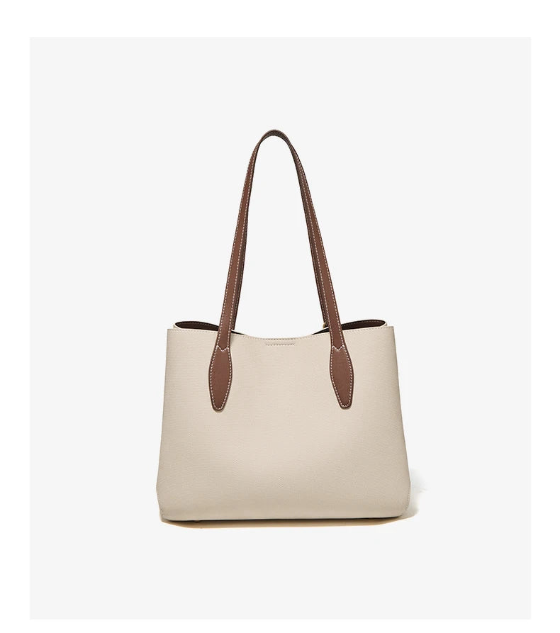 Damen Handtasche aus Split-Leder mit großer Kapazität