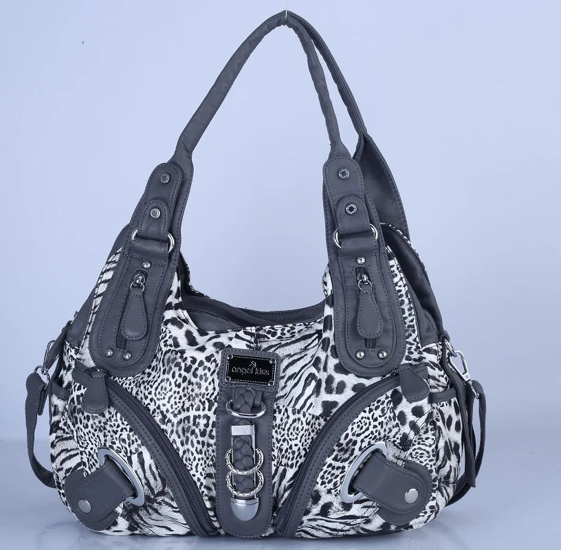 Damen-Handtasche Leopard-Print Stilvolle Schultertasche Top-Handle für den Alltag