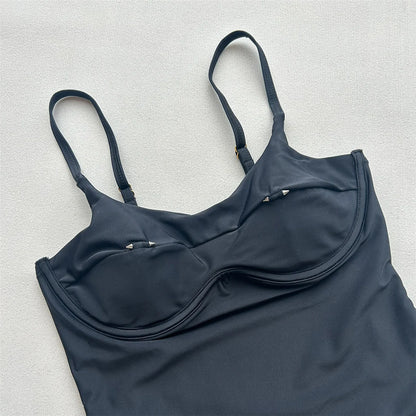 Damen-Badeanzug Cut-Out Bügel Micro-Tanga Weste gepolstert