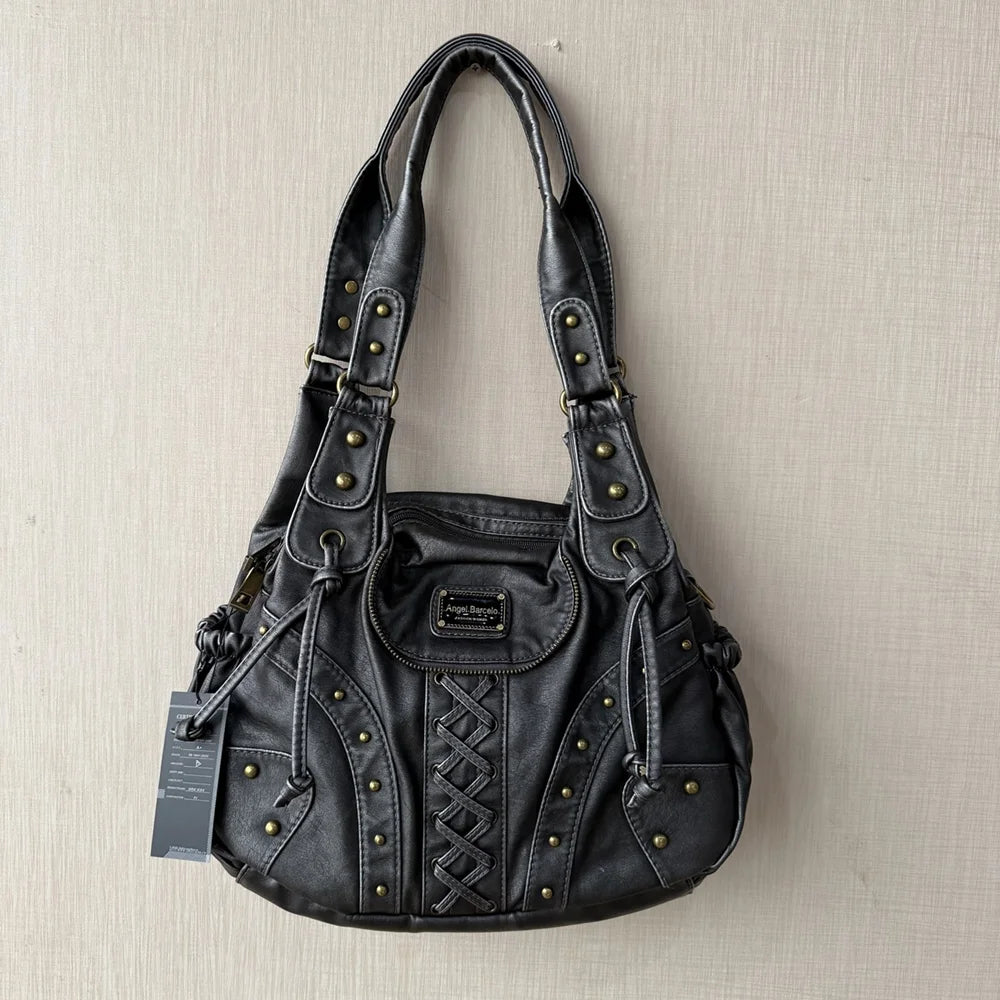 Damen-Top-Handle-Tasche aus PU-Leder mit Telefonfach und mehreren Innenfächern für Alltag und Freizeit
