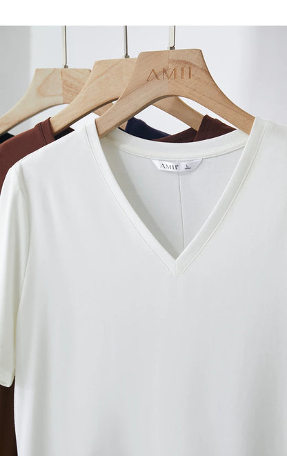 Damen Kurzarm-T-Shirts mit V-Ausschnitt und Sonnenschutz für kühles Gefühl